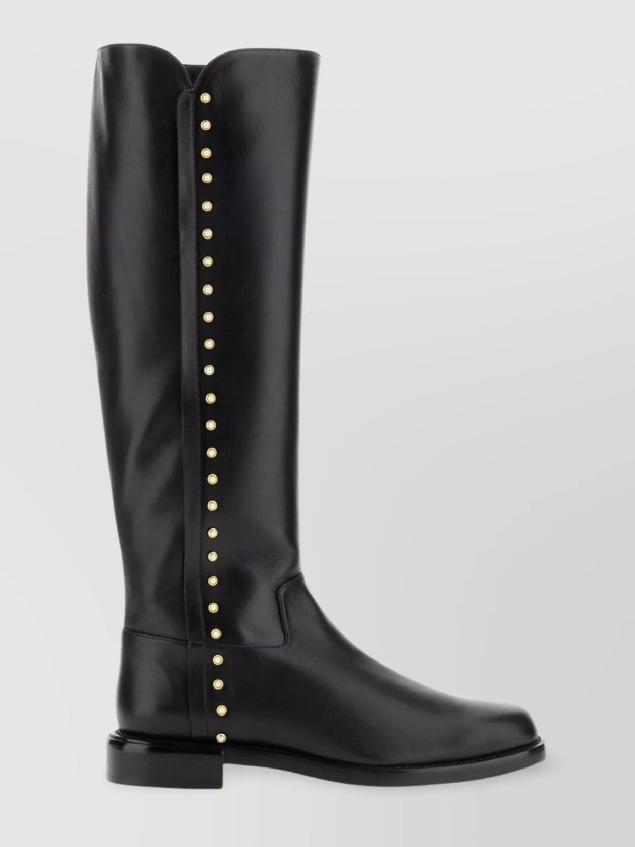 Stuart Weitzman Pearl Studded Knee-High Leather Boots