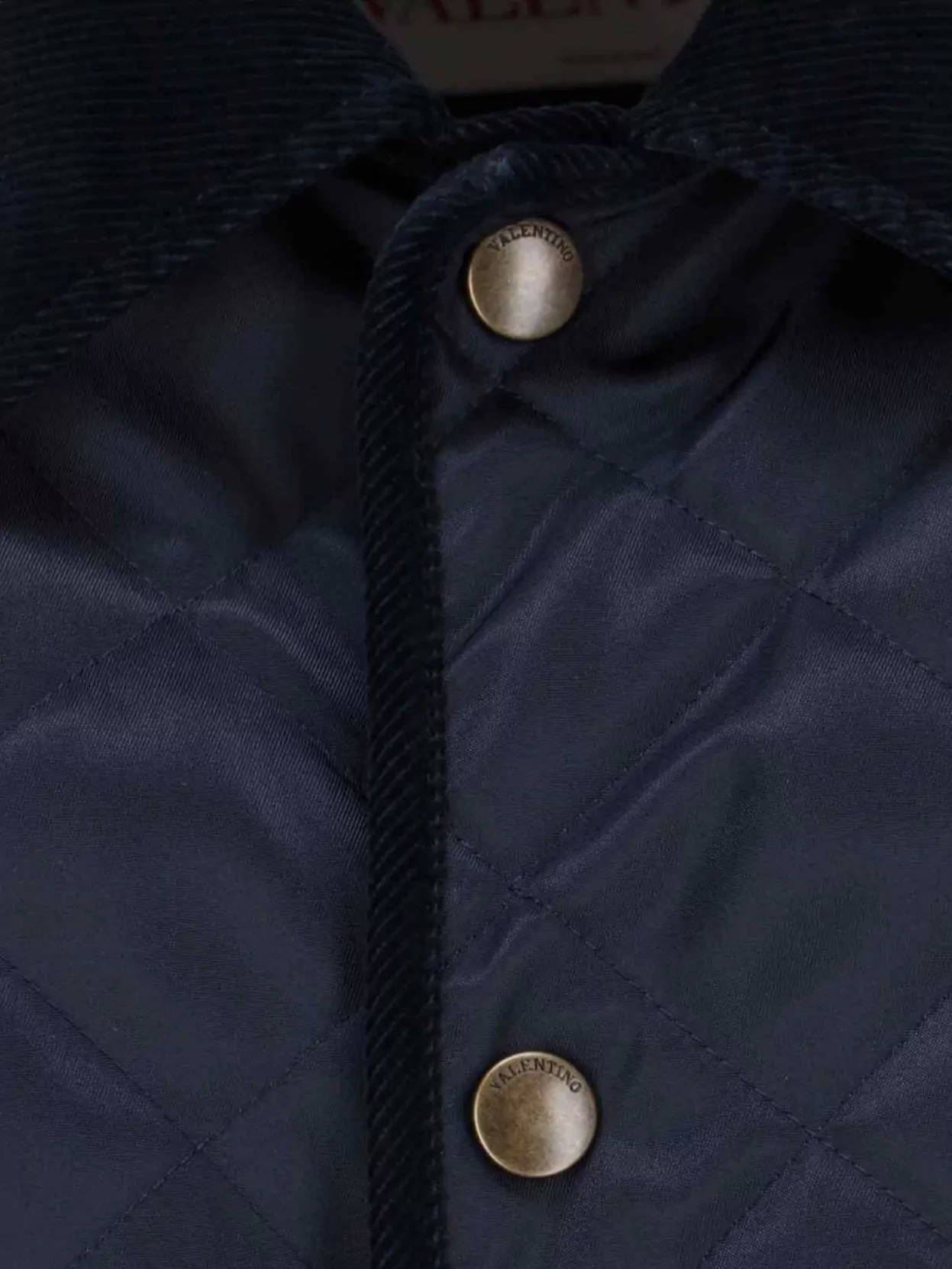Valentino Corduroy Collar Quilted Front Pockets Jacket