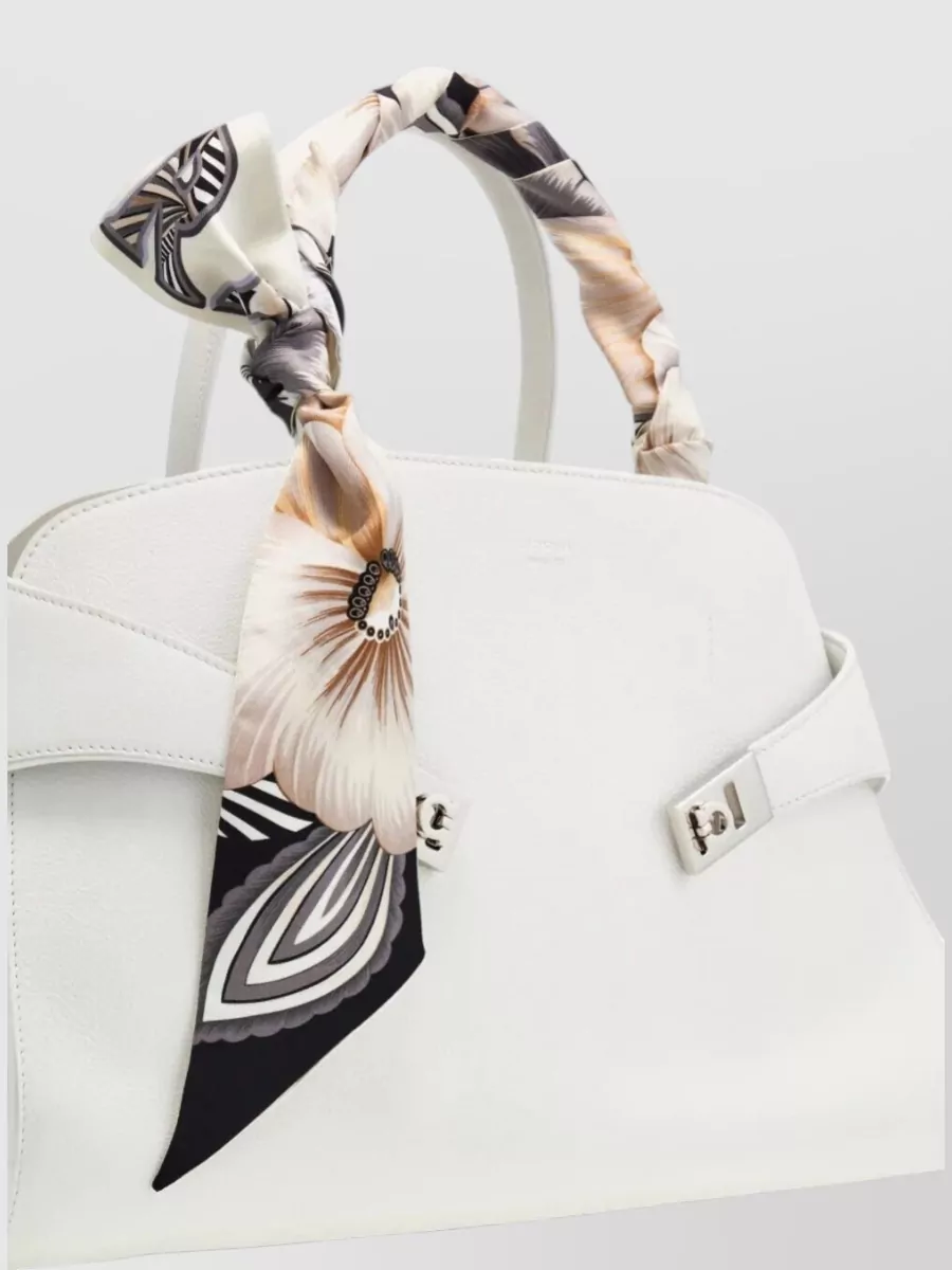 Ferragamo Floral Silk Bandeau Scarf Lightweight Design