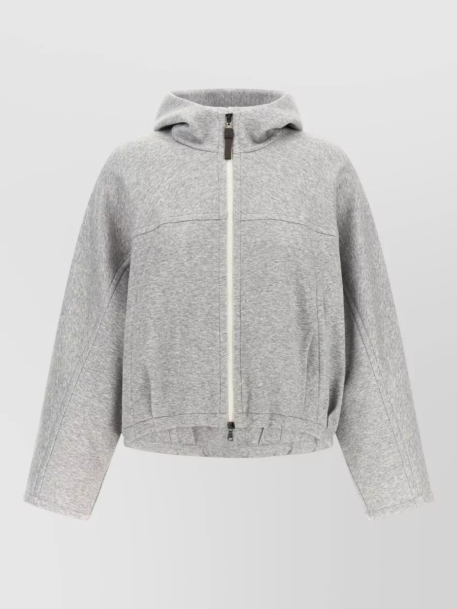 Brunello Cucinelli cashmere blend cropped hoodie