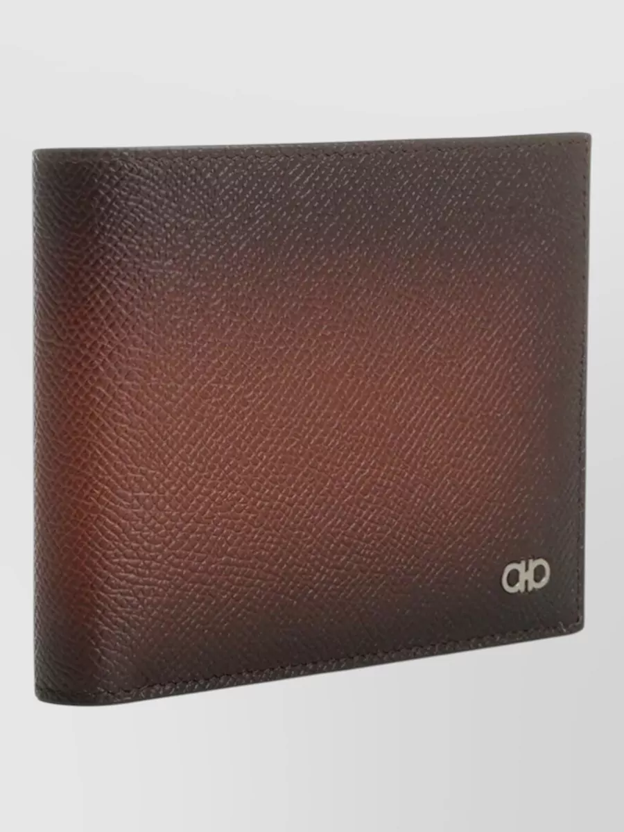 Ferragamo Micro Grancio Grain Leather Bifold Wallet