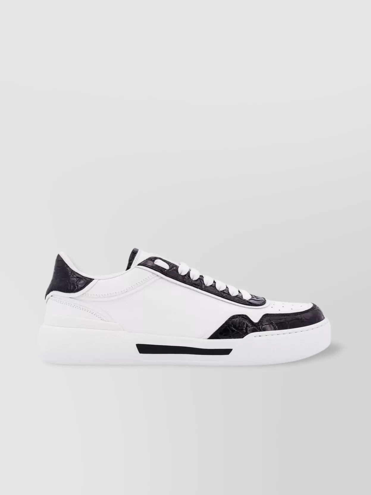 Dolce&Gabbana Leather Crocodile Insert Sneakers