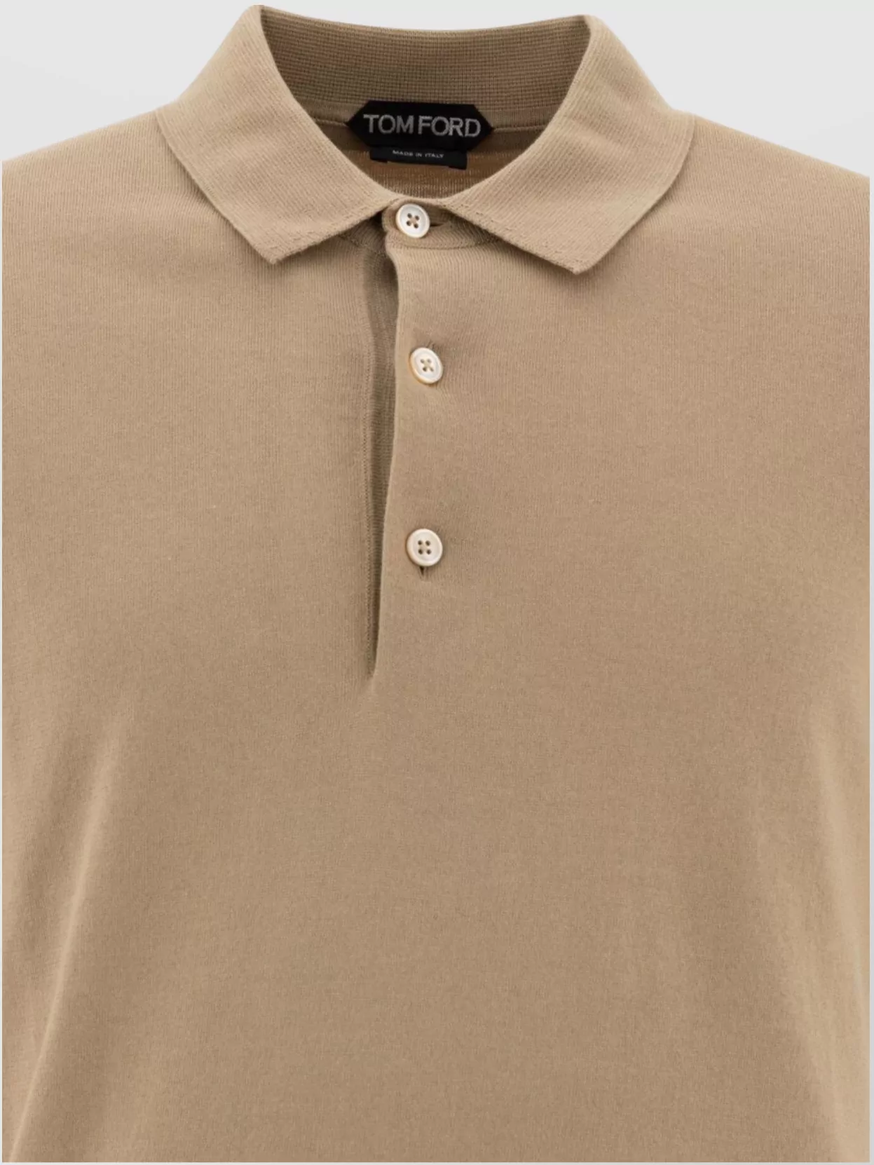 Tom Ford Collared Polo With Ribbed Cuffs And Hem