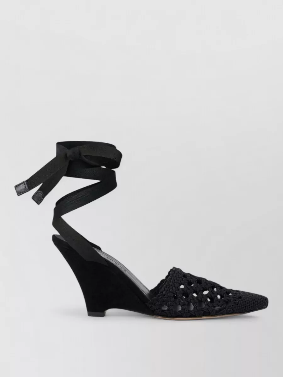 Jacquemus leather lace-up wedge espadrilles