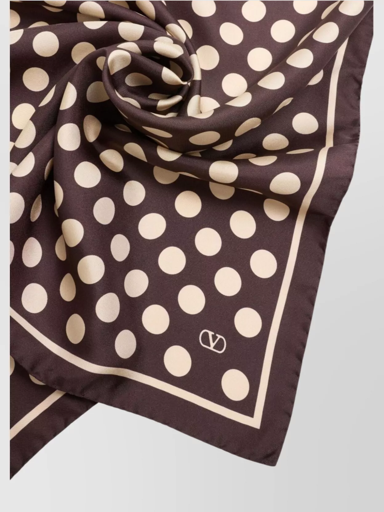 Valentino Garavani Silk Foulard With Contrasting Border And Polka Dot Print