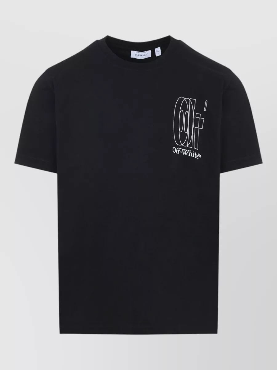 Off-White Cotton Logo Print Short Sleeve T-Shirt