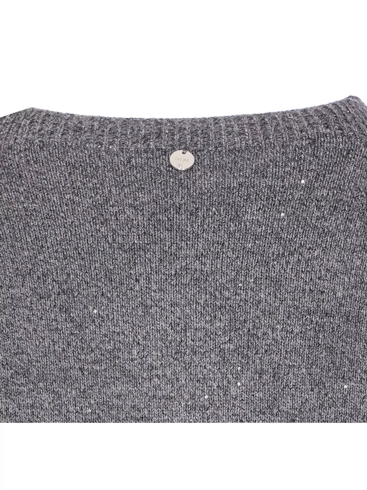 Liu •jo Sequined Crewneck Knitwear Metallic Detail In Gray