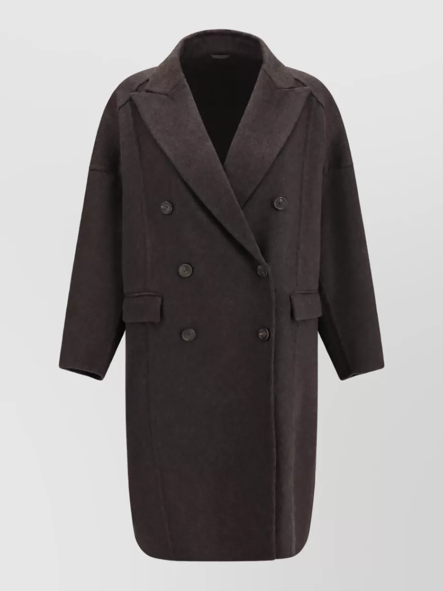 Brunello Cucinelli cashmere oversized double-breasted midi coat