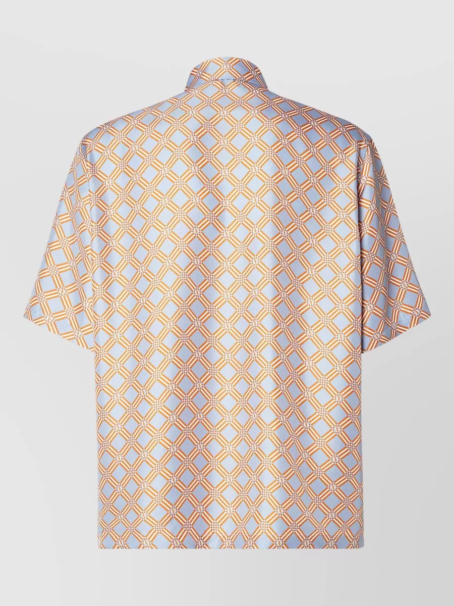 Fendi Silk Oversized Printed Short-Sleeve Shirt