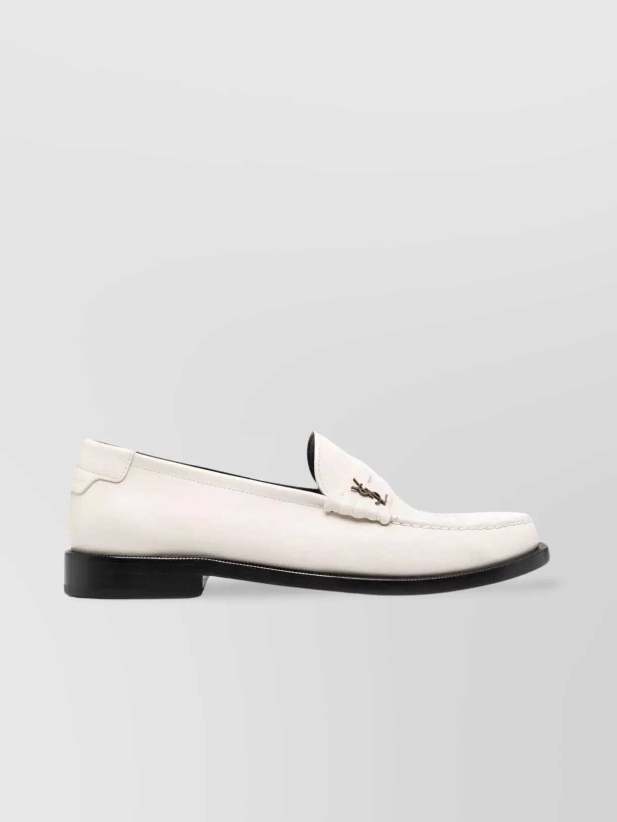 Shop Saint Laurent Timeless Penny Slip-on Loafers With Stacked Heel