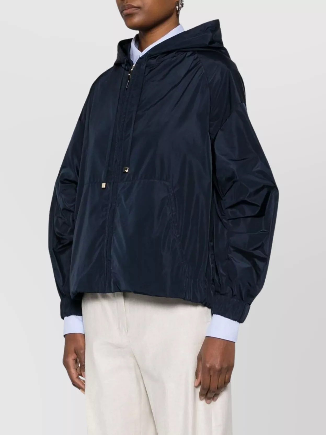 S Max Mara Straight Hooded Jacket Drawstring