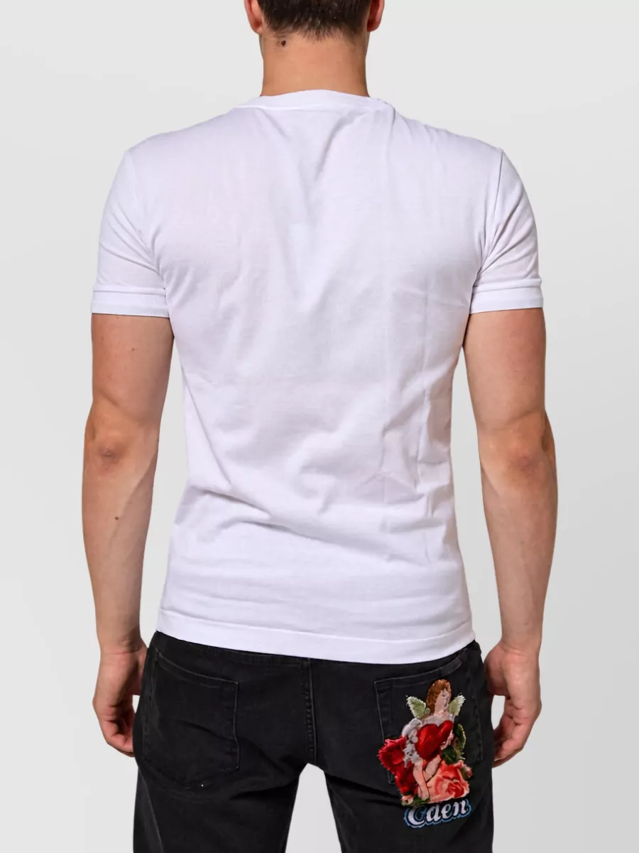 Dolce&Gabbana Cotton Logo Patch Crew Neck T-Shirt