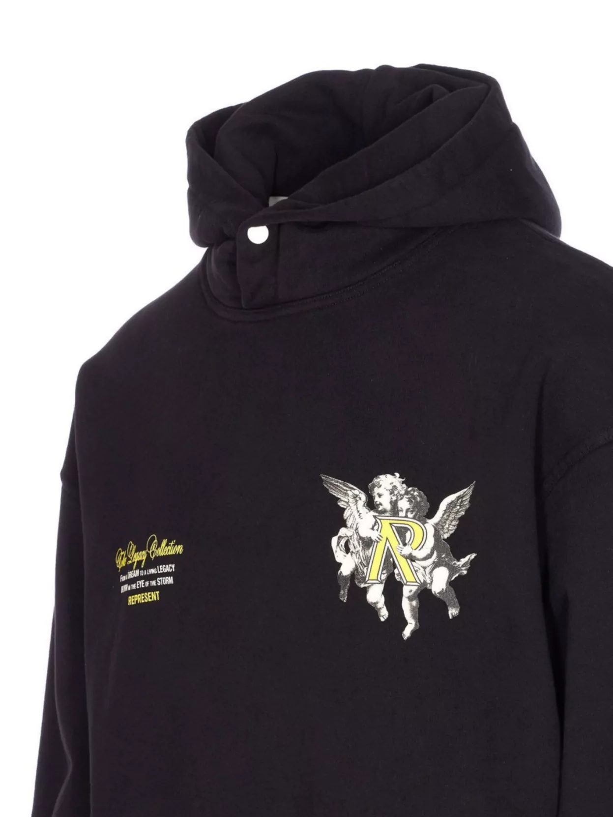 Represent Hooded Graphic Print Long Sleeve Sweater