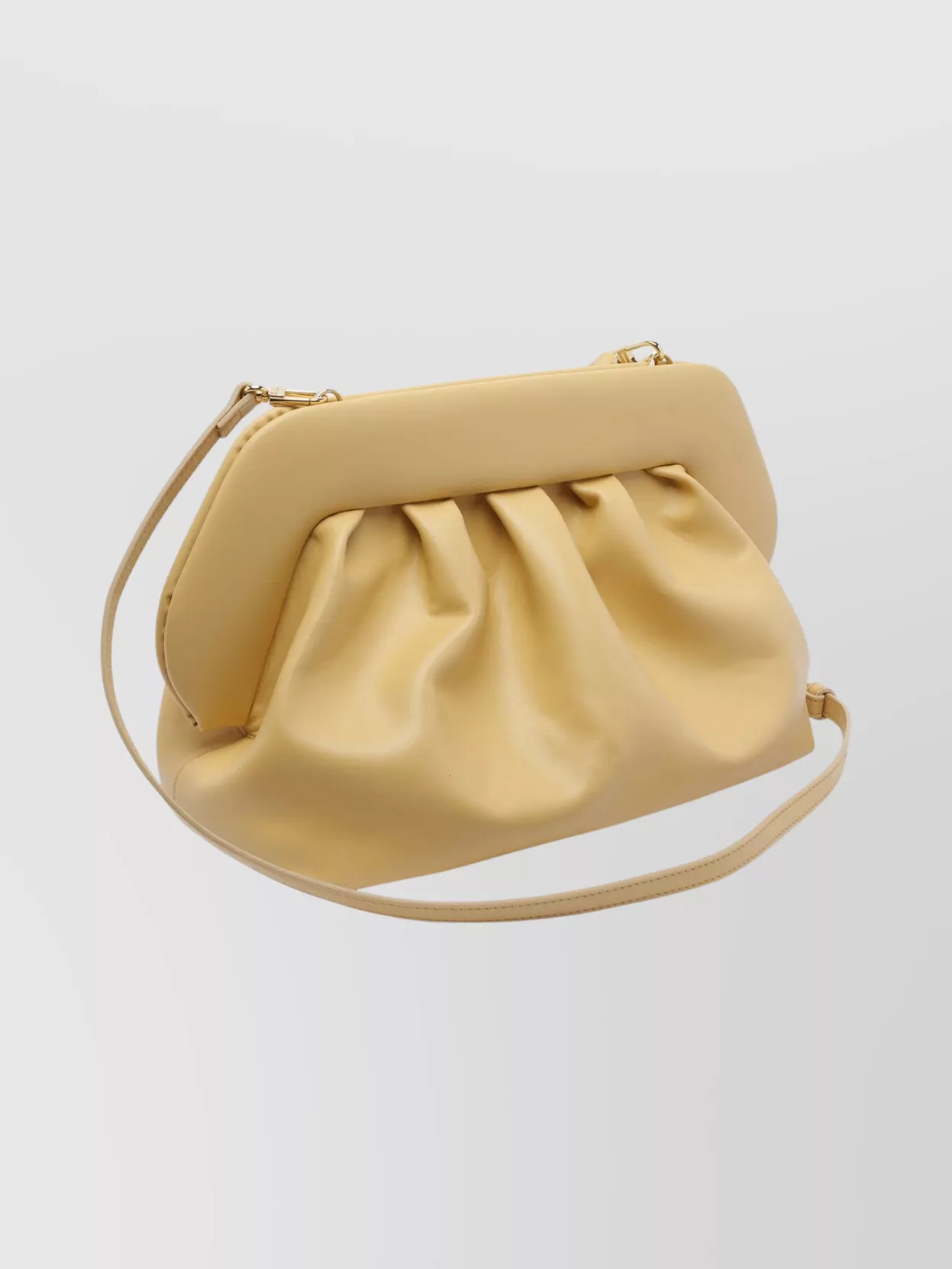Themoiré Pleated Rectangular Clutch Adaptable Strap