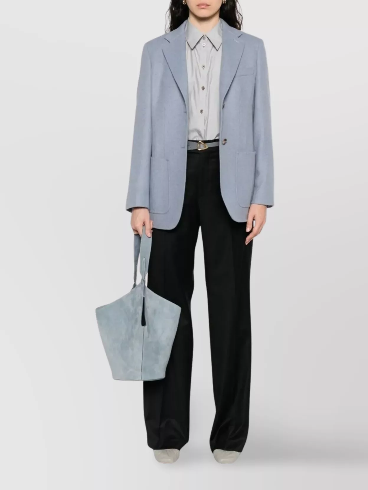 Max Mara Notch Lapel Single Breasted Jacket In Blue