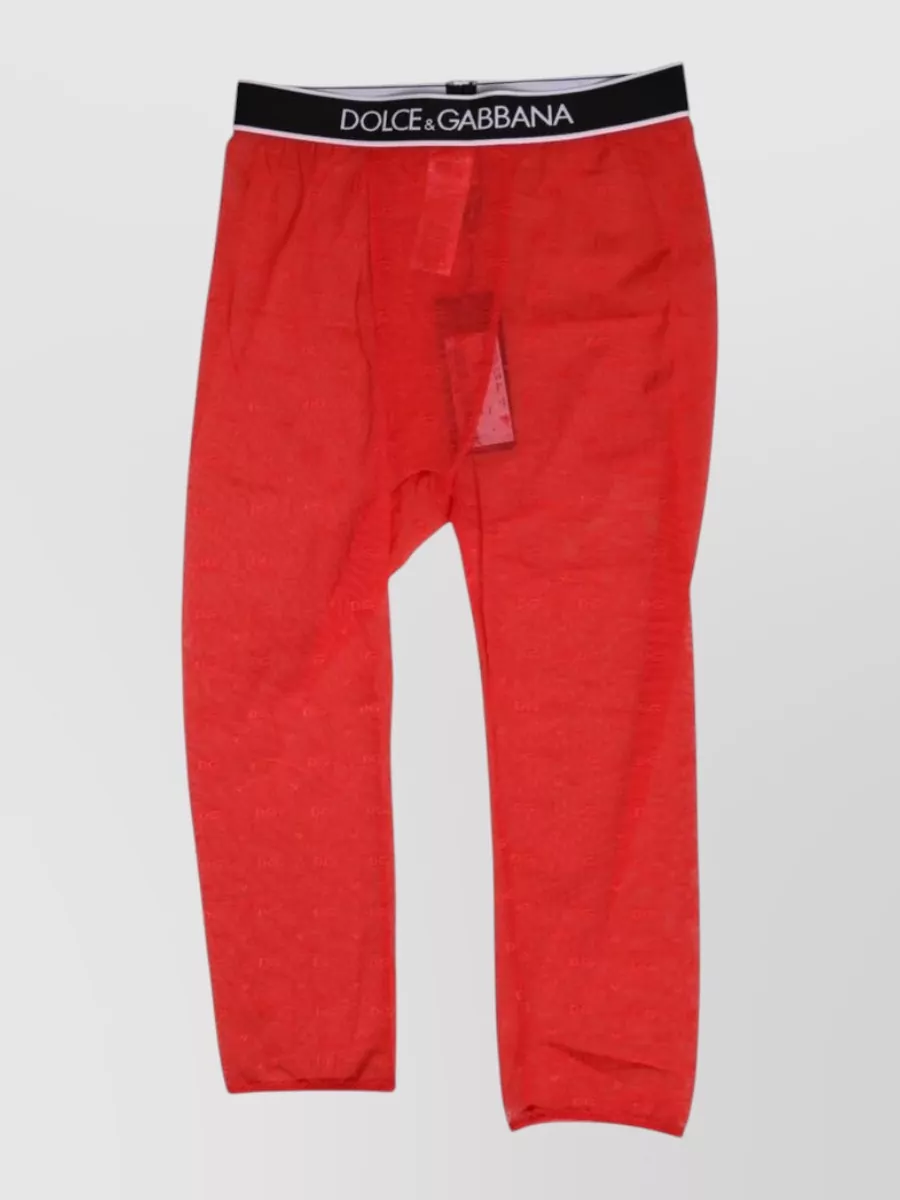 Dolce&Gabbana logo lace midi slim-fit trousers