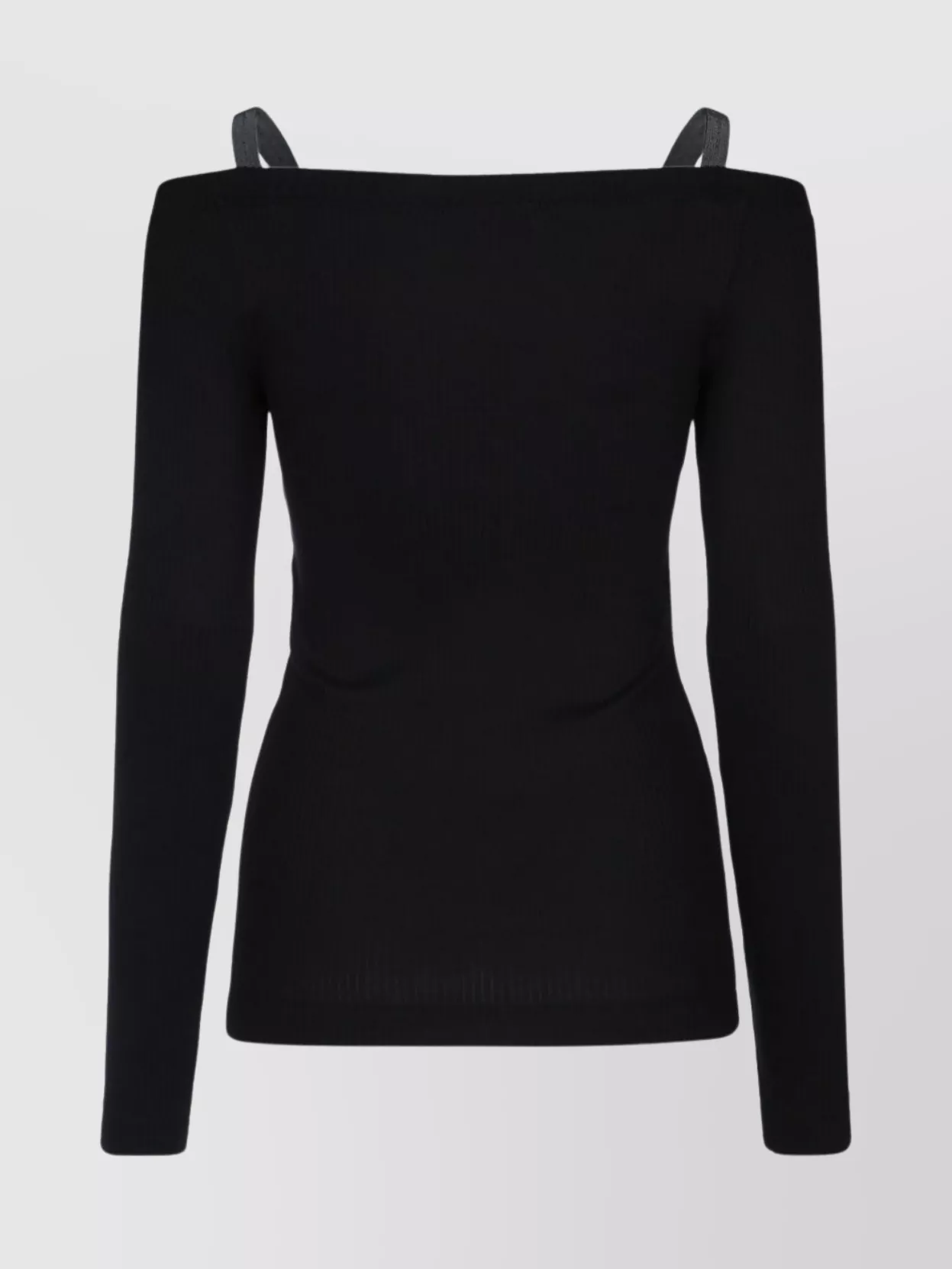 Brunello Cucinelli Ribbed Texture Off-the-shoulder Long Sleeves Top