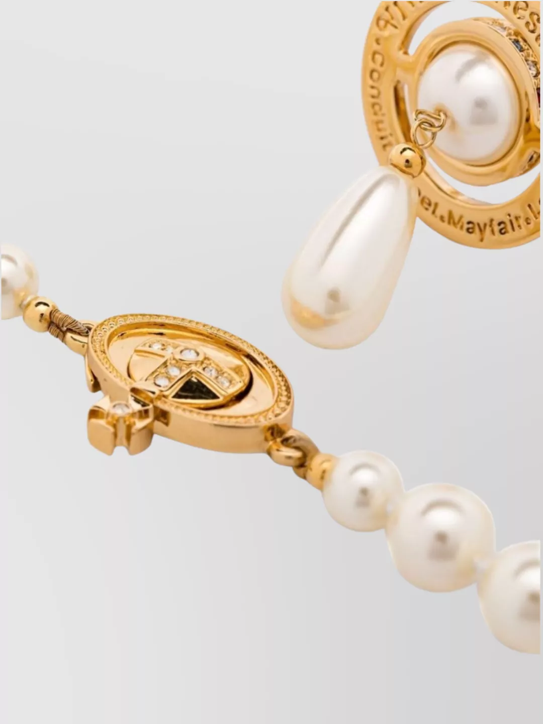 Vivienne Westwood Crystal And Faux-pearl Embellishment Necklace In Gold