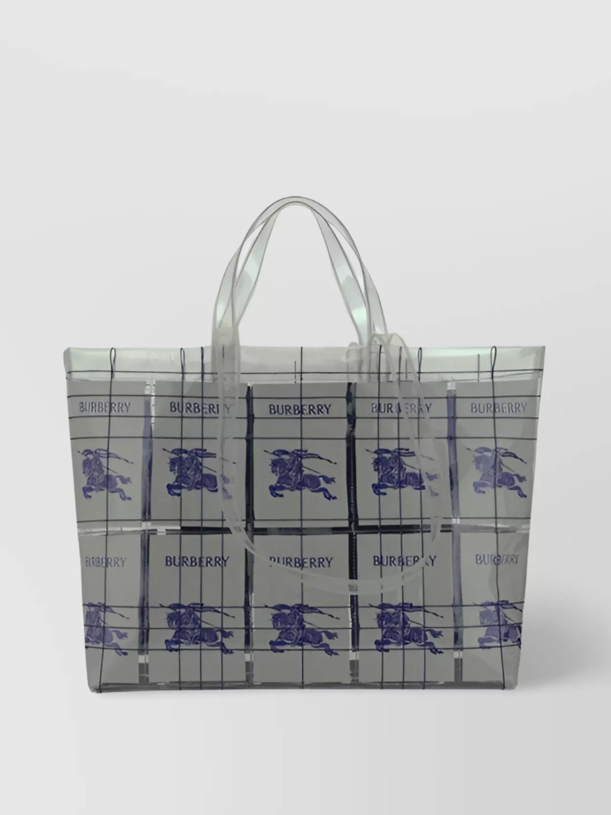 Shop Burberry Tote Bag Ekd Checkered Logo Transparent