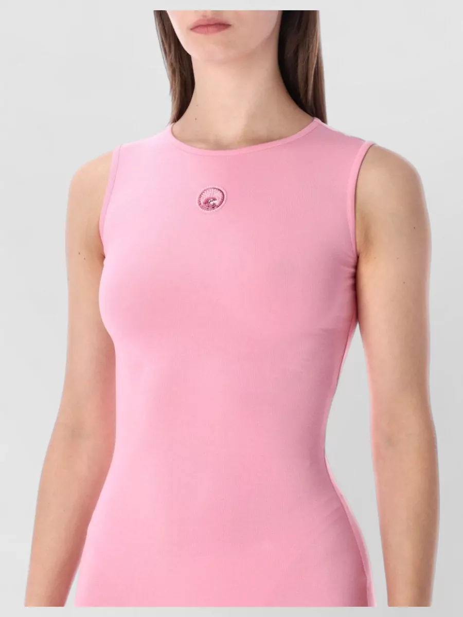 Marine Serre Midi Dress Moon Pearl Jersey Cutout