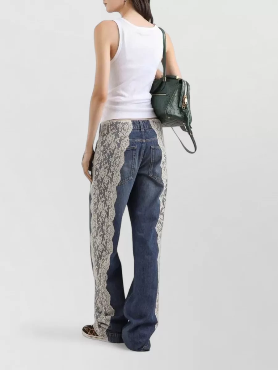 Dolce&Gabbana Lace Straight-Leg Jeans