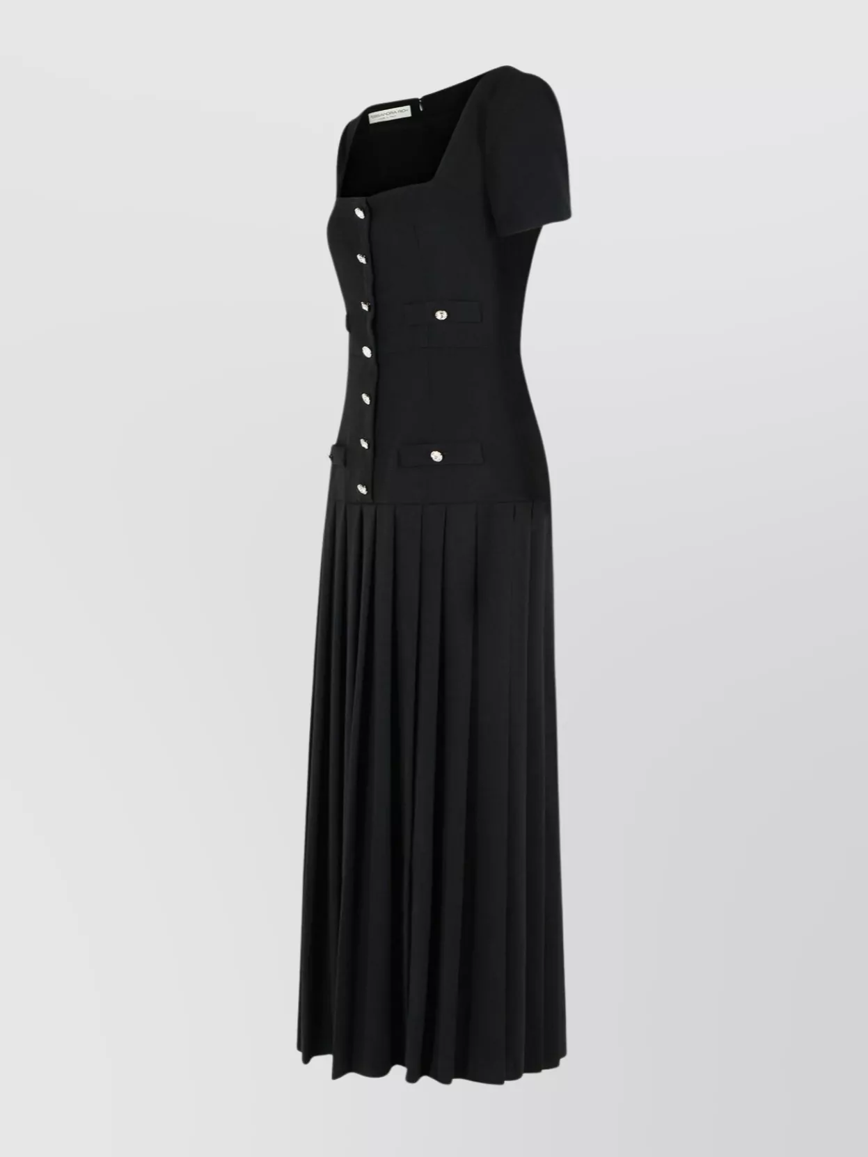 Alessandra Rich Wool Dress With Button Detailing