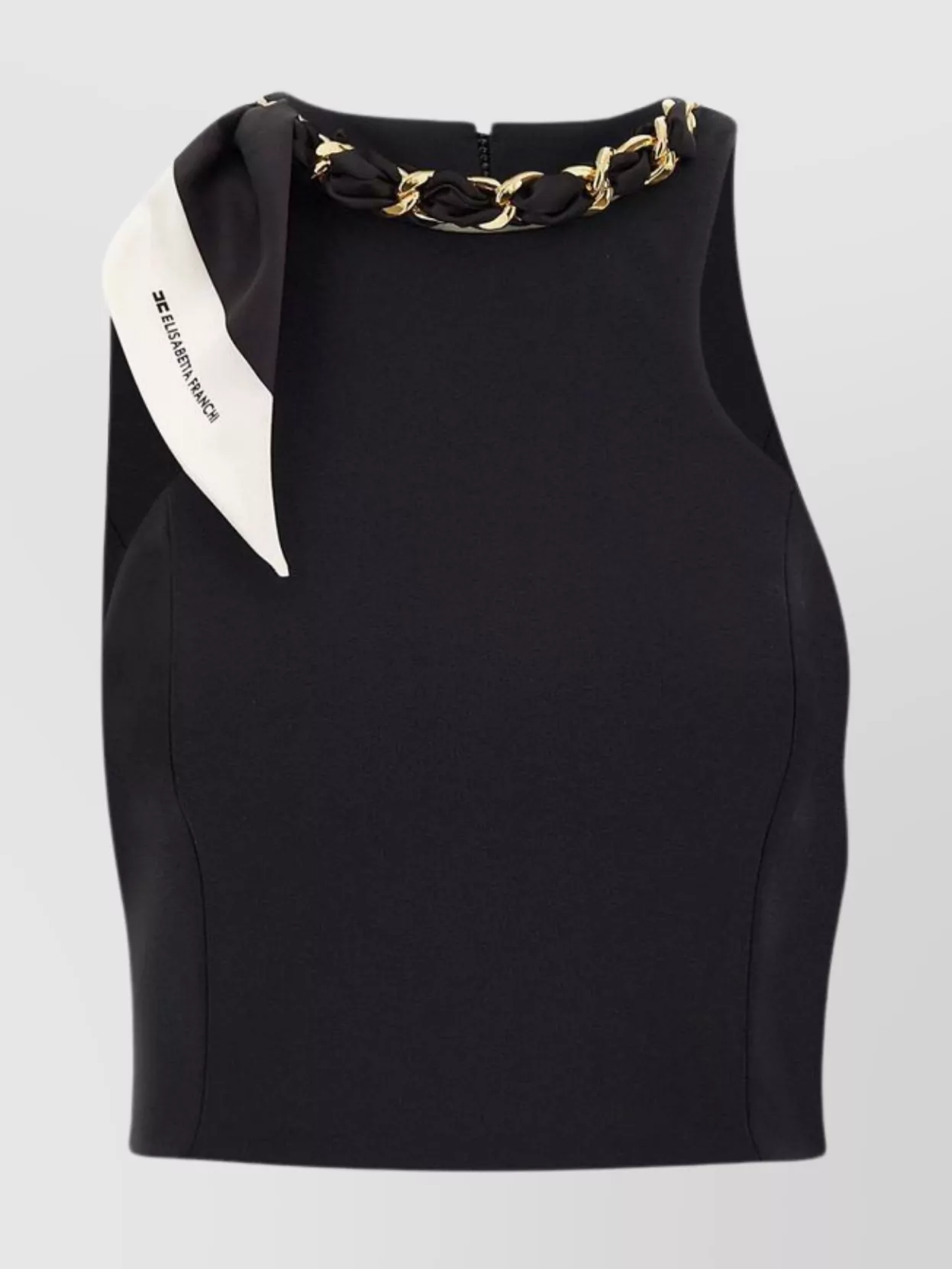 Shop Elisabetta Franchi Chic Daily Slim Fit Top With Gold Chain