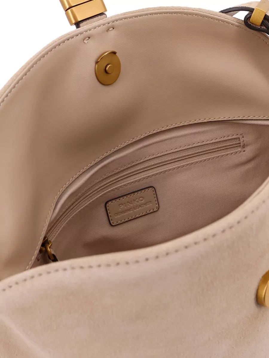 Pinko Love Bag Medium Suede Leather Shoulder Bag