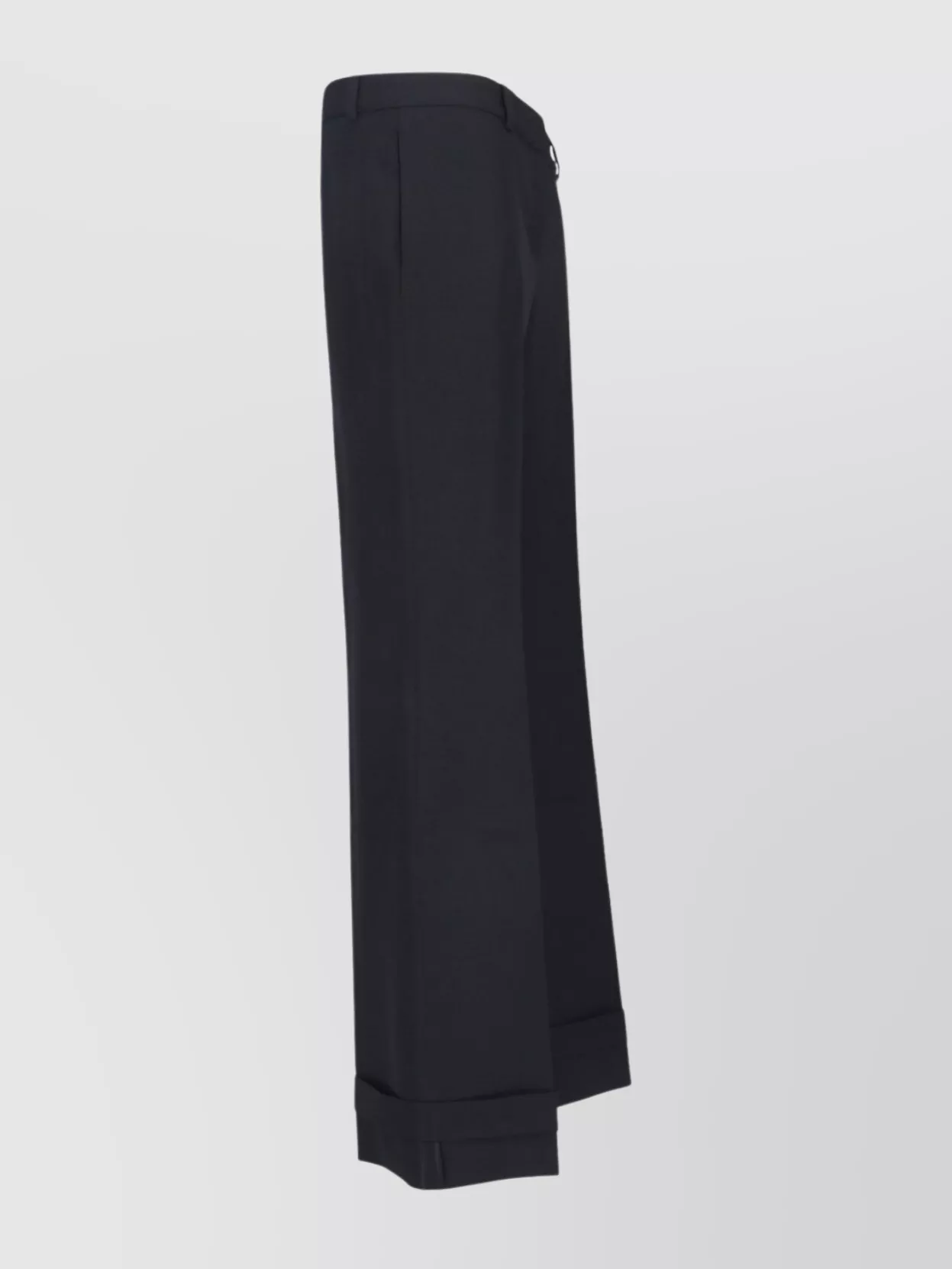Our Legacy Straight Leg Trousers With Belt Loops And Cuffed Hem In Black