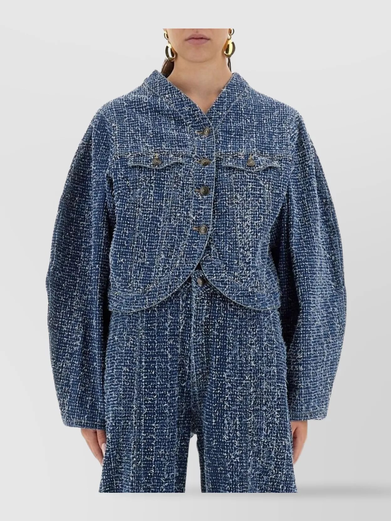 Rotate Birger Christensen Cropped Length Front Pockets Long Sleeves In Animal Print