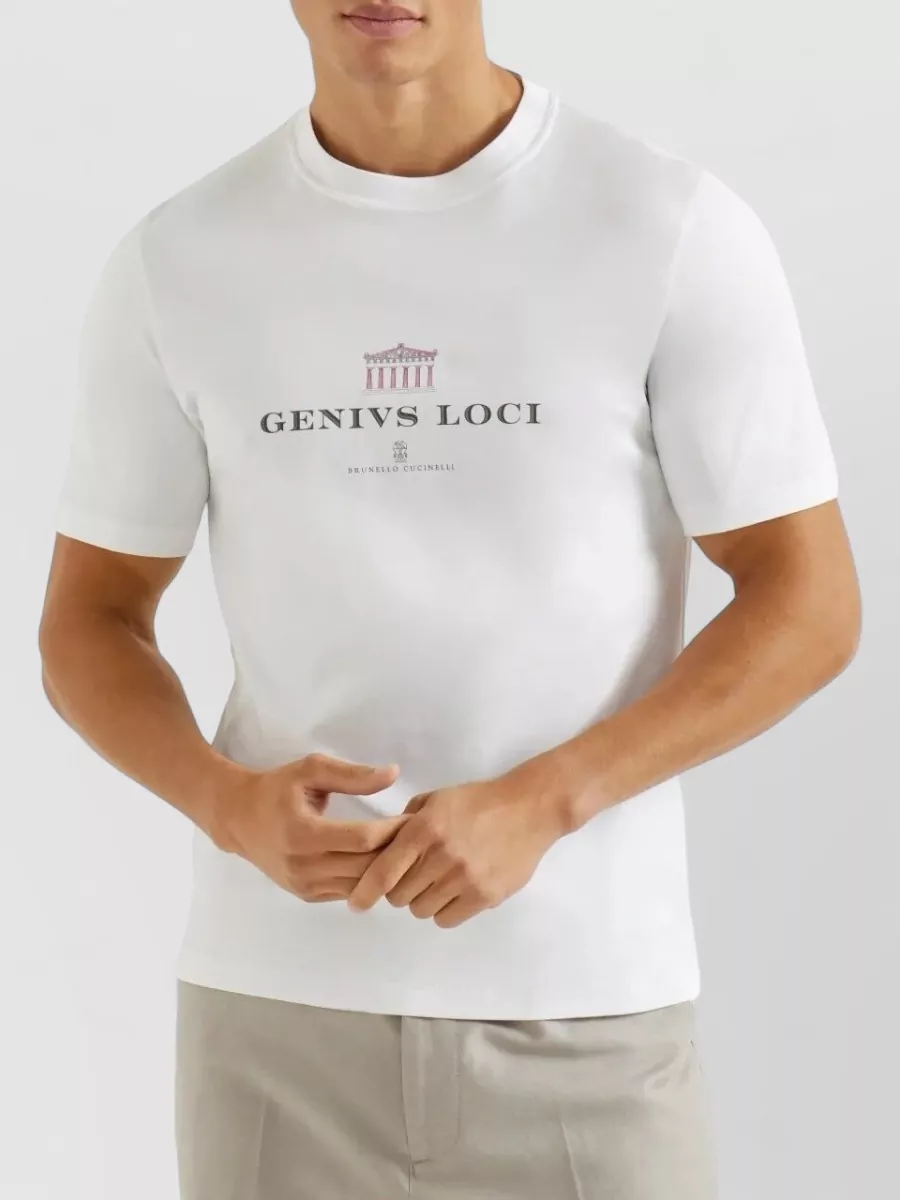 Brunello Cucinelli Crew Neck Graphic Print Short Sleeve T-Shirt