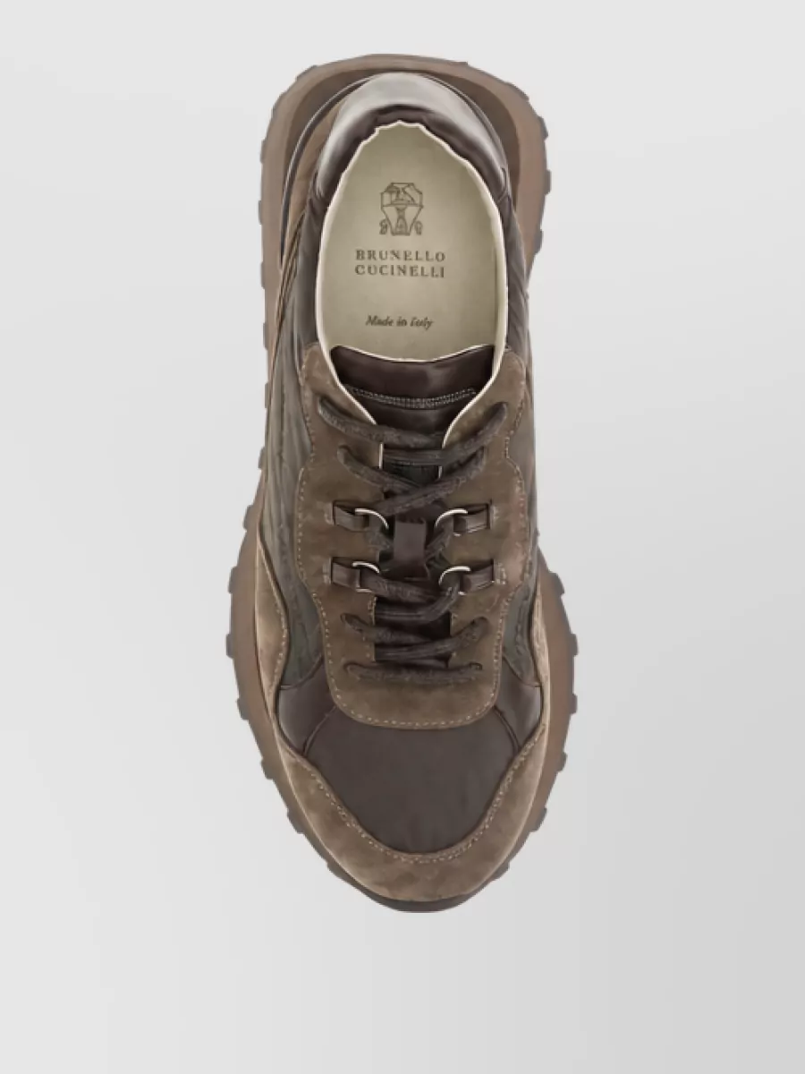 Brunello Cucinelli Leather Lace-Up Sneakers