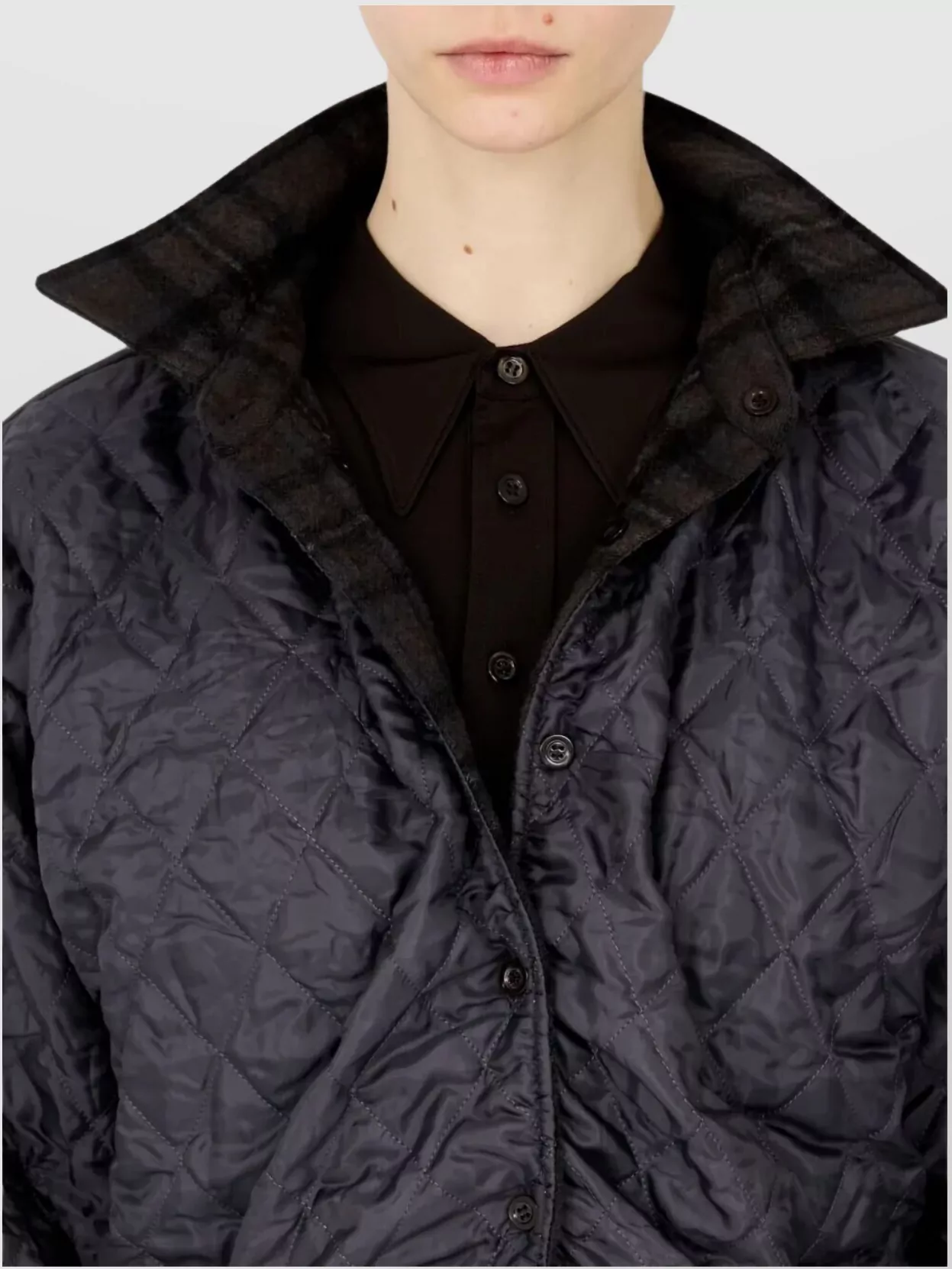 Maison Margiela Quilted Long Sleeve Shirt Collared Neck