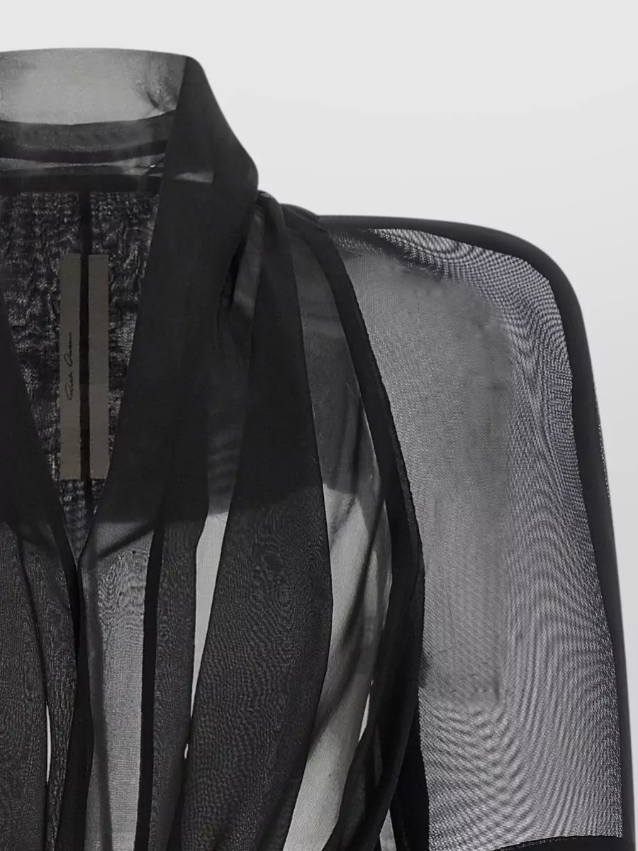 Rick Owens Silk Long-Sleeve Shawl Collar Fitted Jacket