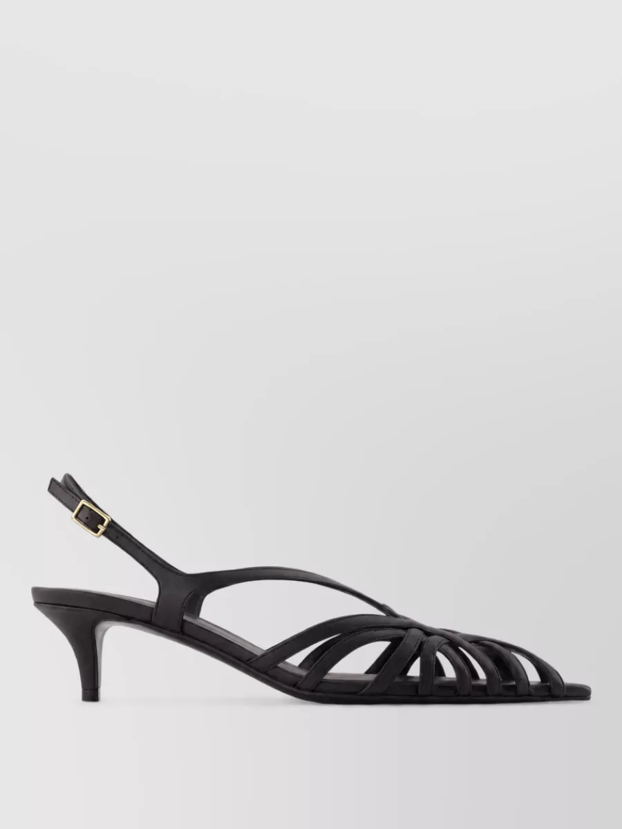Balmain Leather Kitten Heel Mules