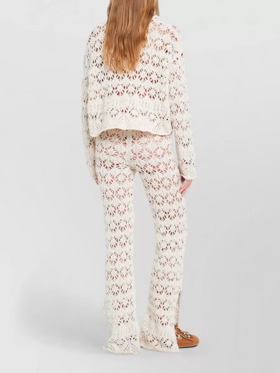 Alanui Lagoon Romance Crochet V Neck Cardigan