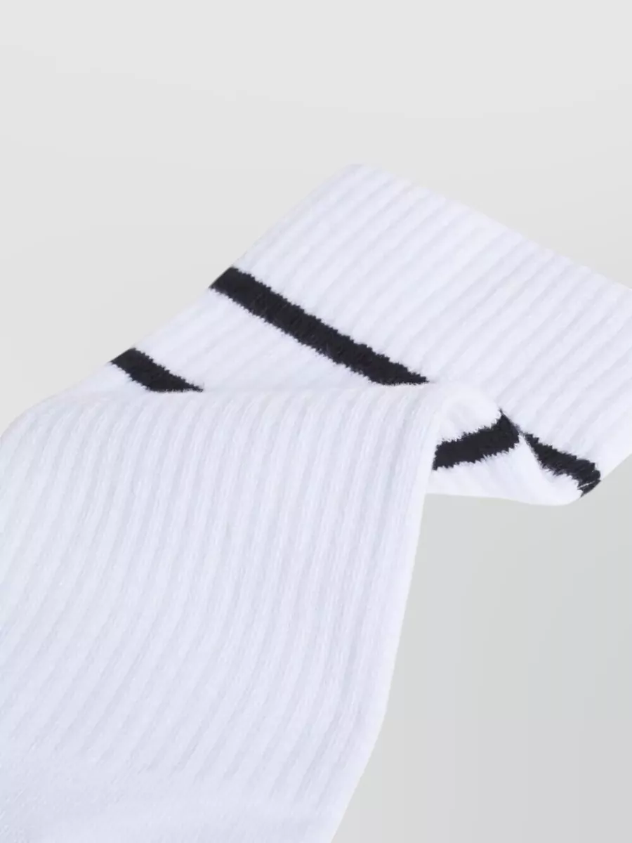Maison Kitsuné Paris Sporty Socks Contrast Stripes Ribbed