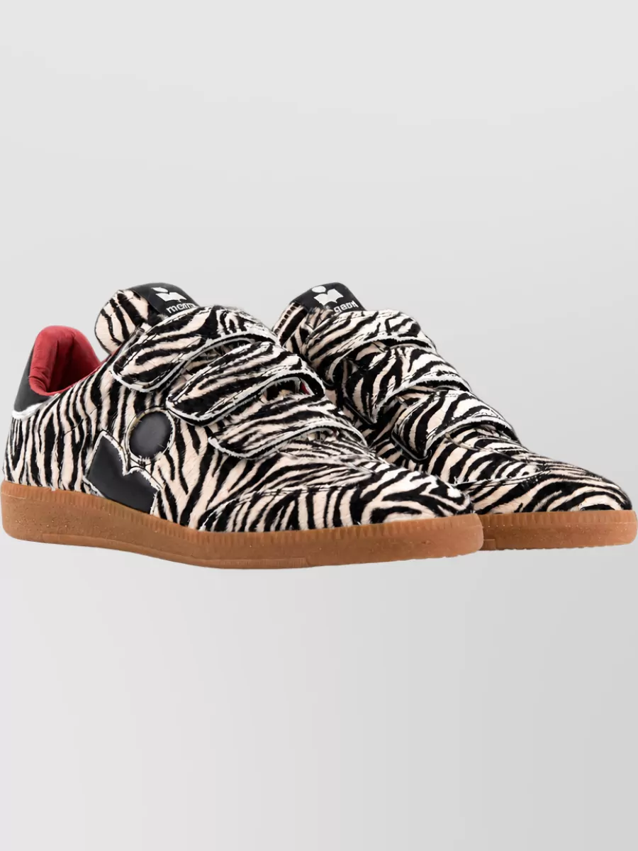 Isabel Marant Calf Hair Zebra-Print Low-Top Sneakers
