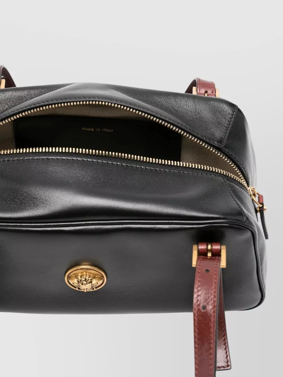Versace Versace Tag Small Leather Shoulder Bag
