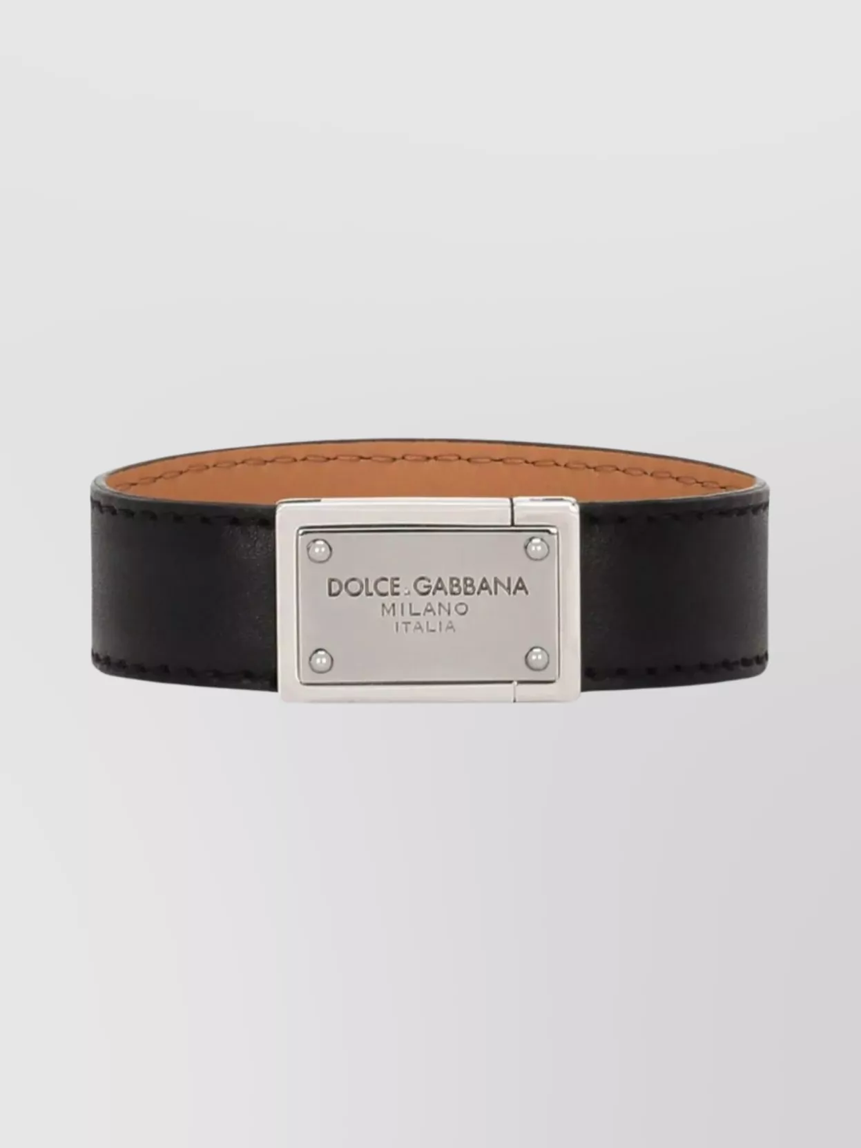 Shop Dolce & Gabbana Logo Plate On Calf Leather Straps