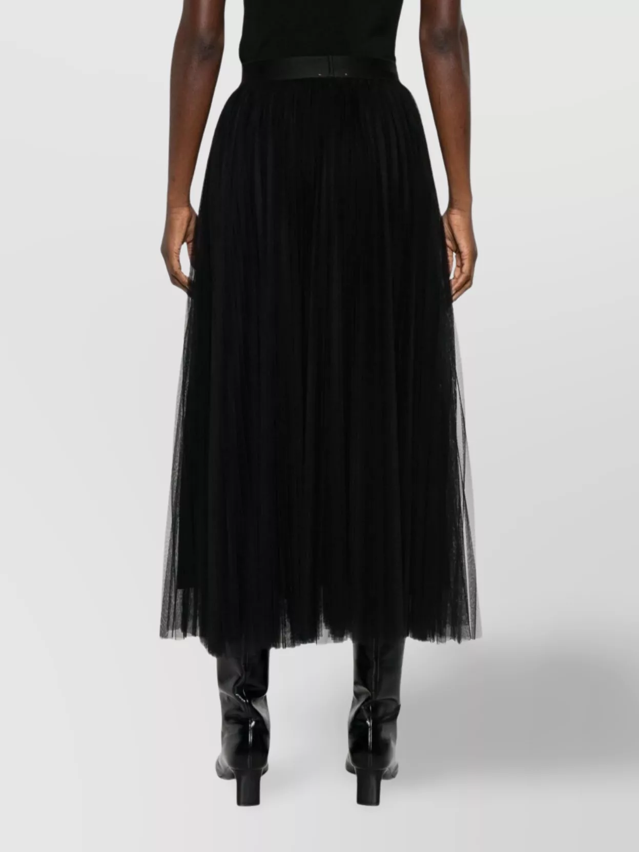 Forte Forte Midi A-line Skirt Sheer Overlay In Black