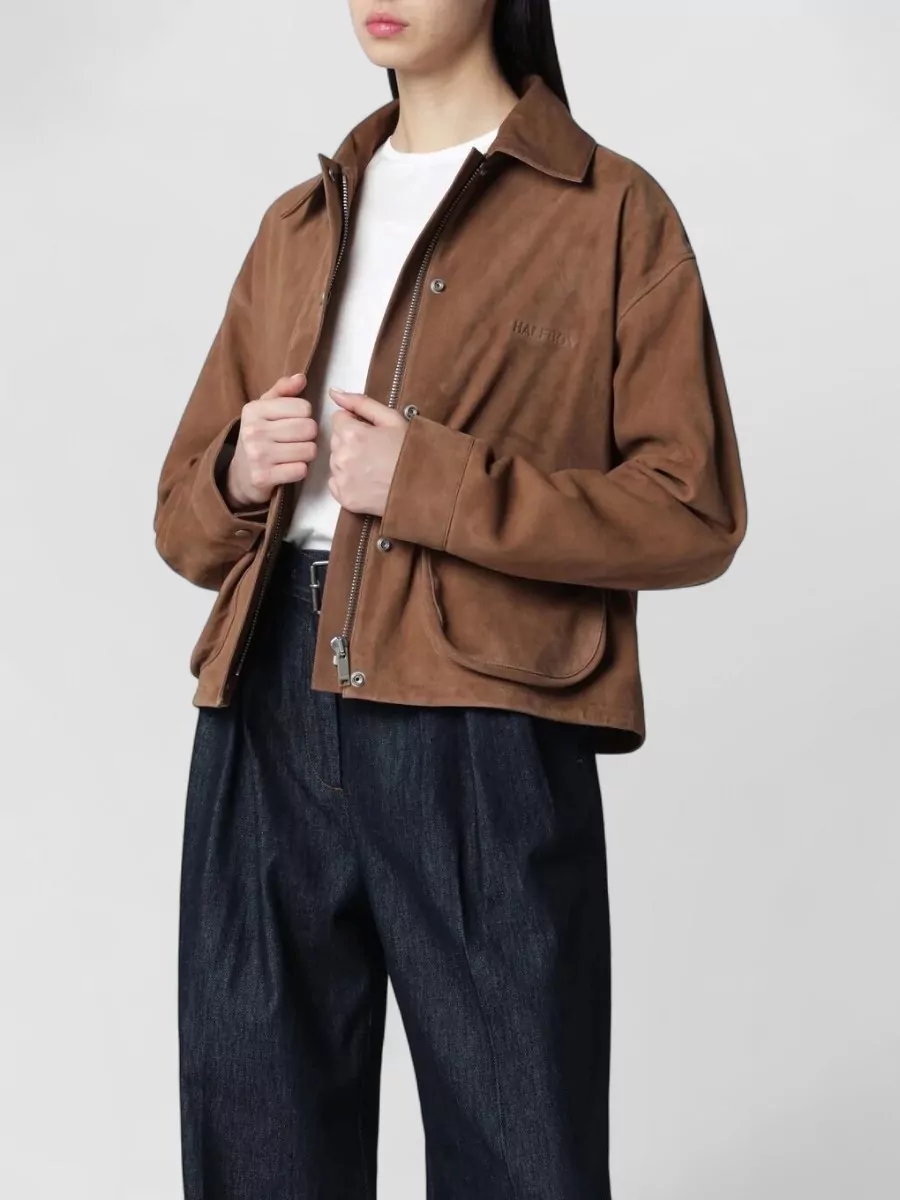 Halfboy suede leather cropped jacket