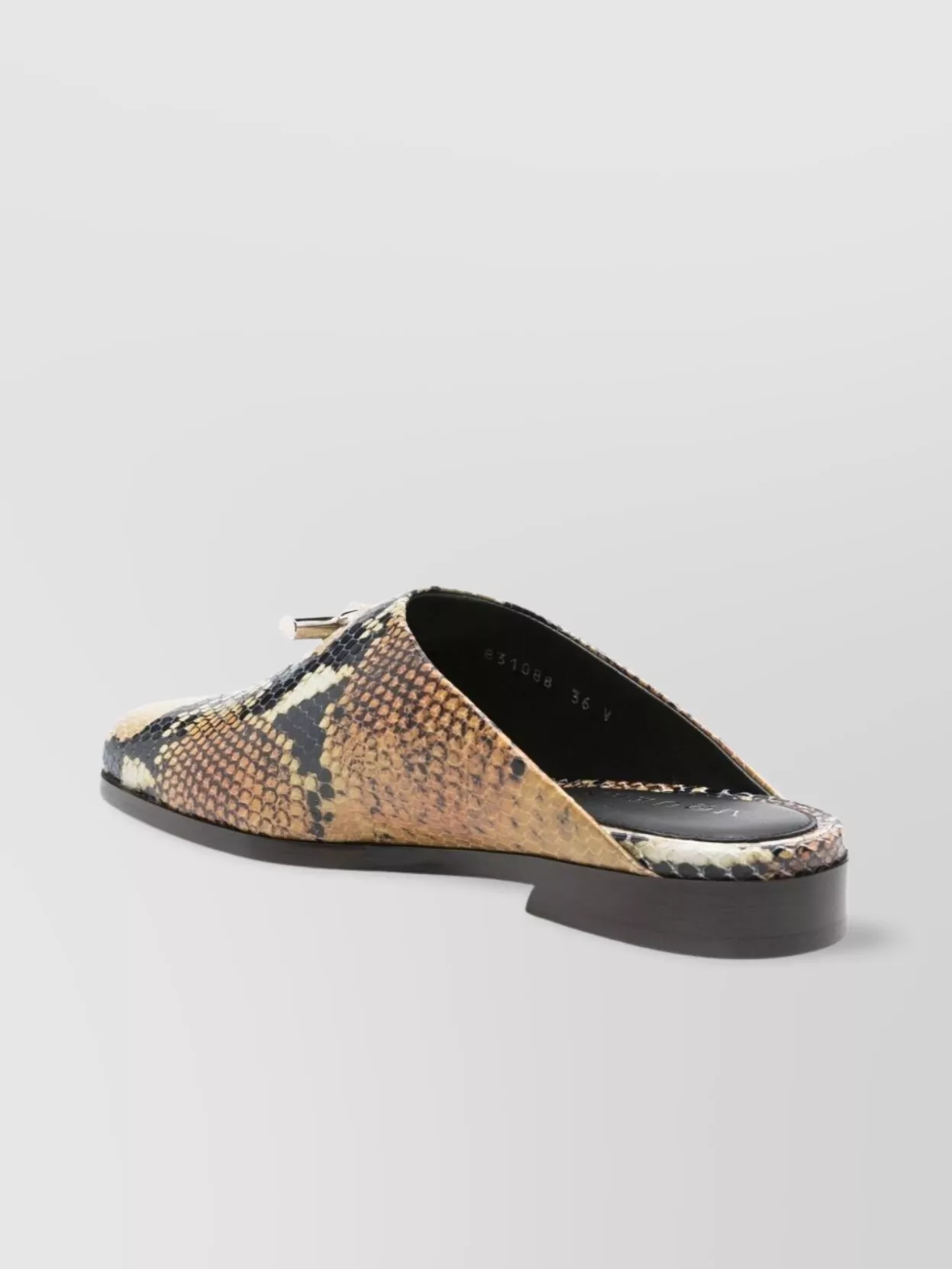 Alexander Mcqueen Snake Print Flat Sole Mules With Silver-Tone Hardware