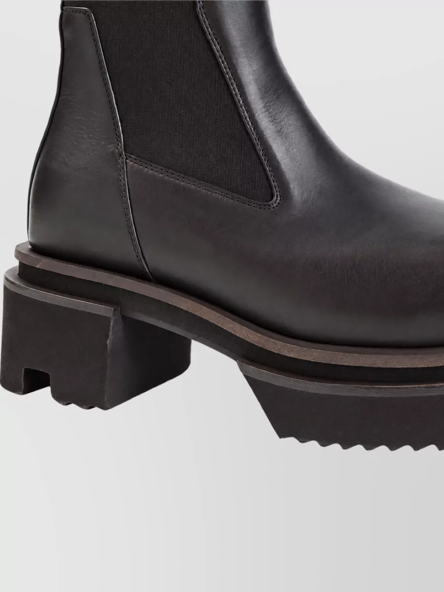 Rick Owens Leather Chelsea Ankle Boots