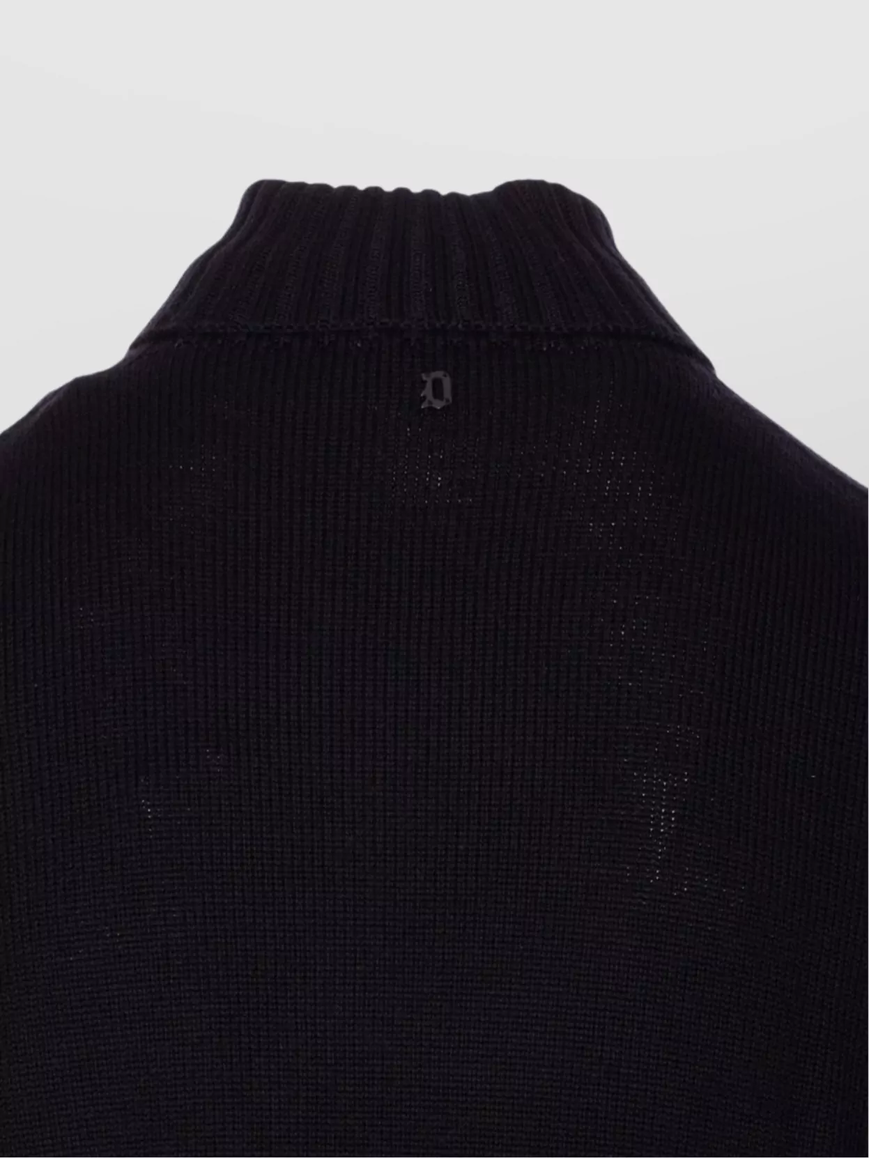 Dondup High Neck Ribbed Turtleneck Sweater In Black