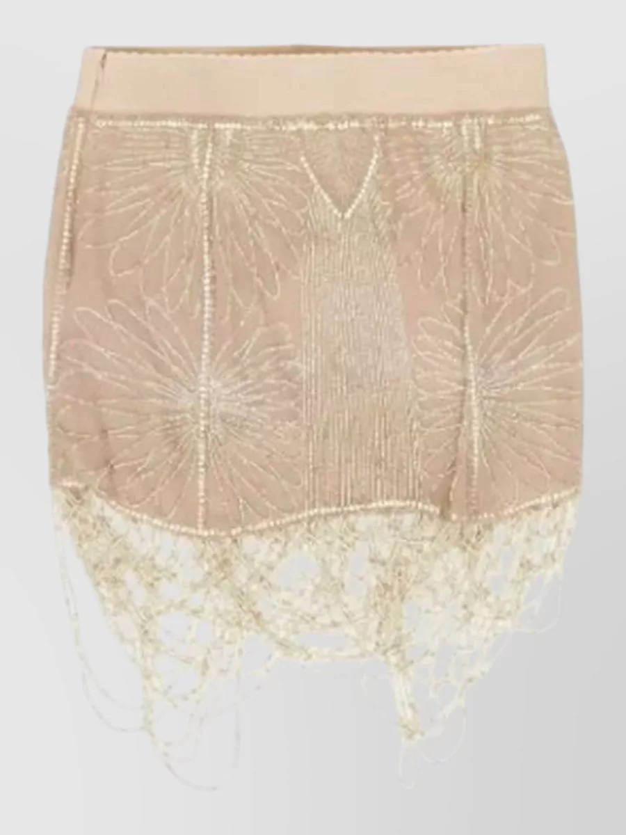 The Attico silk beaded mini skirt