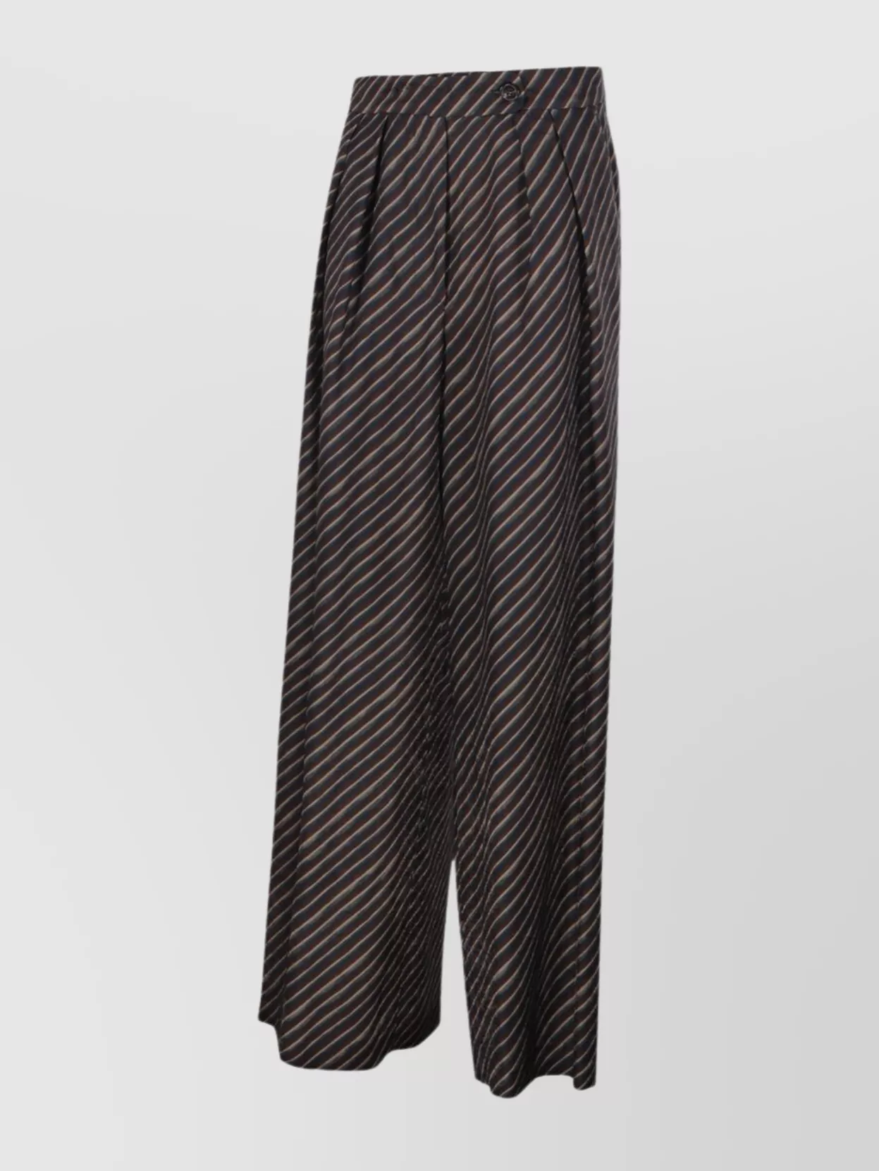 Dries Van Noten Striped Wide-Leg Pants Featuring Button Detail
