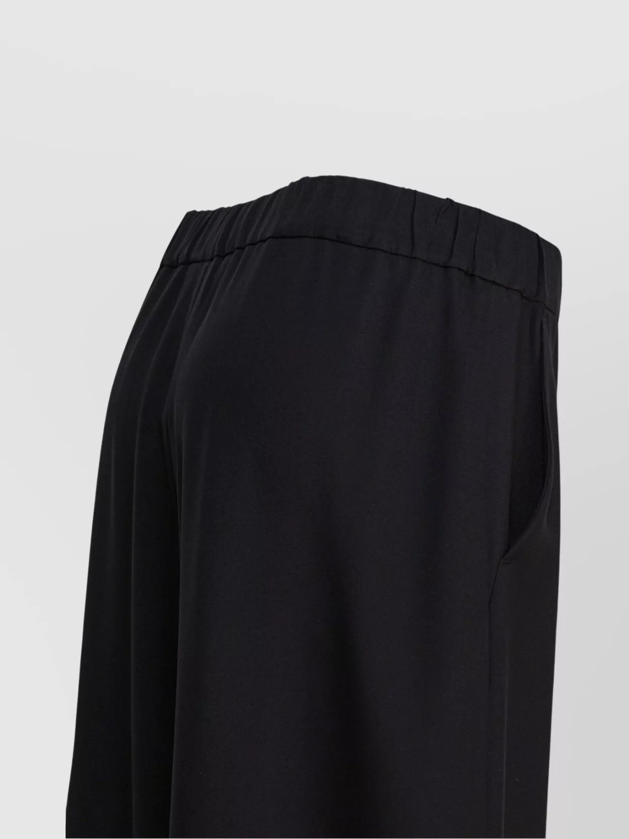 Max Mara Elastic Waistband Wide Leg Trousers In Black