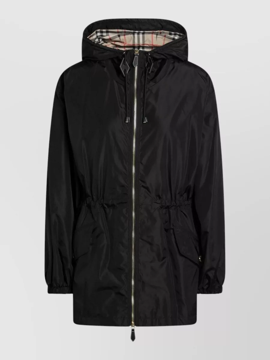 Burberry Hooded Nylon Parka Elastic Waistband