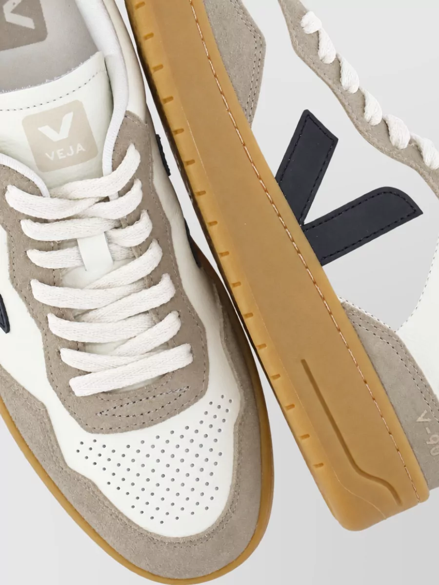 Veja Leather Low Top Lace-Up Sneakers